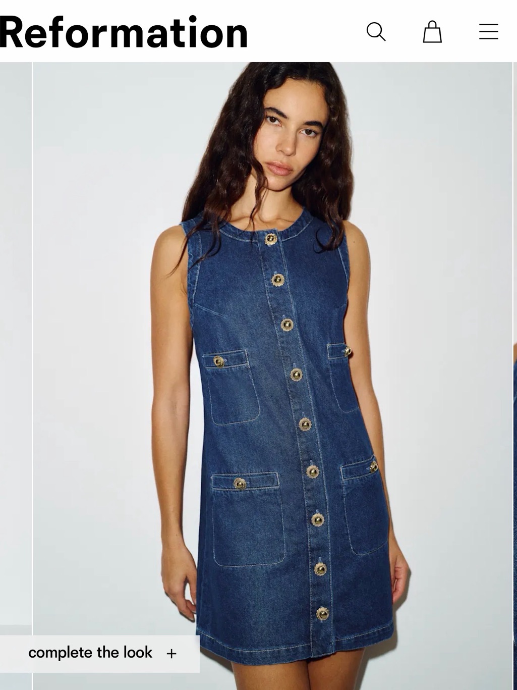 Reformation Tropez Mini Dress Size 2 Denim